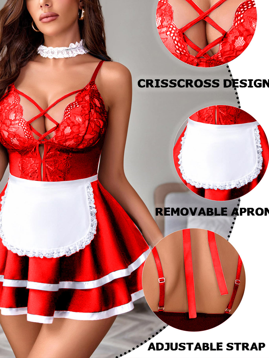Red Lace Flare Set